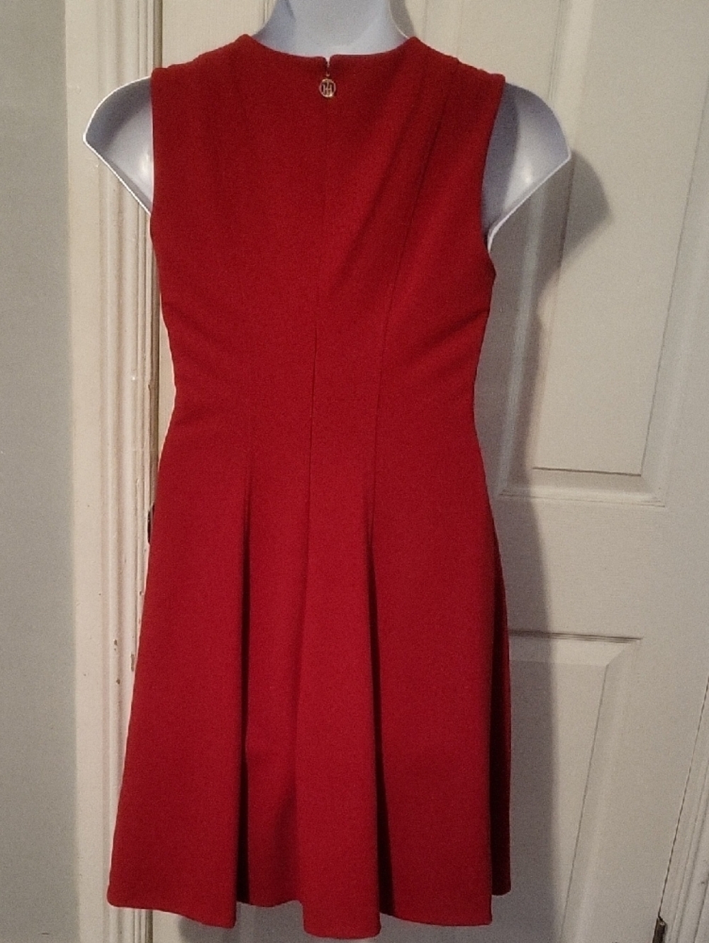 Tommy Hilfiger Red Sleeveless Fit-and-Flare Mini Dress - Picture 8 of 9